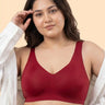 Cotton Padded Full Coverage Plus-Size Bonded Bra (SB-918-Red)