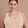 Bonded Gym Bra with Crisscross Back | Non-Padded | Breathable Cotton (Tw-SB-995)(Skin) (MR)