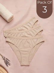 Cotton Medium Coverage Bikini Cut Panty with Soft Waistband (TW-71)(Skin)