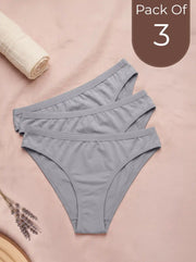 Cotton Medium Coverage Bikini Cut Panty with Soft Waistband (TW-71)(Dark Grey)