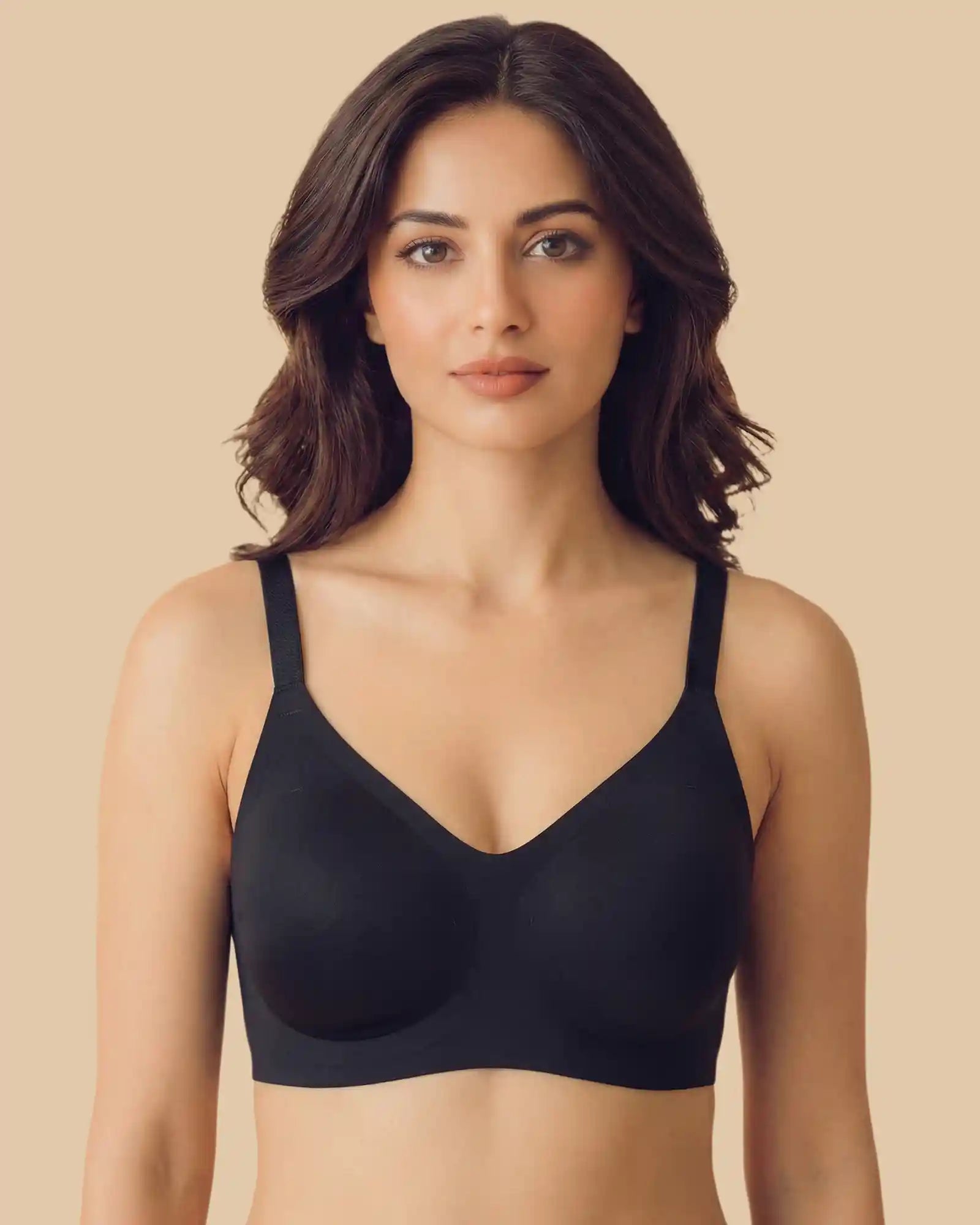 Polyamide Padded Full Coverage Bonded Bra (SB-968)(Black)