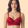 Cotton Non-wired Push-Up Bonded Bra (Level-3 Padding) with 3/4th Coverage (SB-93510) (Red)