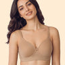 Cotton Padded Plus-Size Bonded Bra | Dailywear Seamless T-Shirt Bra | Breathable Cotton (TW-SB-9082) (FAWN)