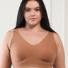 Cotton Non-Padded Plus-Size Bonded Bra with Hidden Concealer (SB-915-Fawn) (MR)
