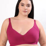 Cotton Non-Padded Plus-Size M-Frame Minimiser Bonded Bra (SB-9303)(Wine) (MR)
