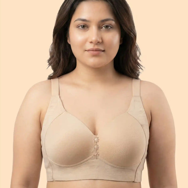 Cotton Padded Plus-Size M-Frame Minimiser Bonded Bra (SB-9203)(Skin)