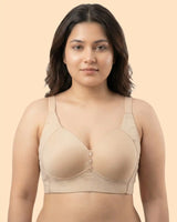 Cotton Padded Plus-Size M-Frame Minimiser Bonded Bra (SB-9203)(Skin)