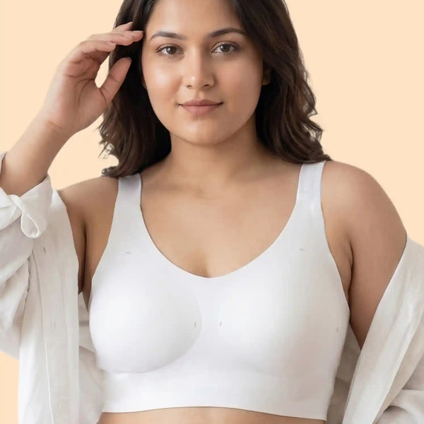 Cotton Padded Full Coverage Plus-Size Bonded Bra (SB-918-White)
