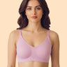 Ribbed Polyamide Padded Bonded Bra  (SB-998)(Pink)
