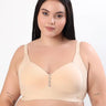 Cotton Padded Plus-Size M-Frame Minimiser Bonded Bra (SB-9203)(Skin) (MR)