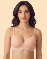 Polyamide Non-Wired Maximiser Push Up Bonded Bra (Level-3 Padding) with 3/4th Coverage  (SB-95301) (Peach)