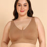 Tweens Bonded Breathable Cotton Plus-Size Full-Coverage Bra with Hidden Concealer (SB-915-Fawn)