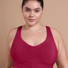 Bonded Gym Bra with Crisscross Back | Non-Padded | Breathable Cotton (TW-SB-995)(Wine) (MR)