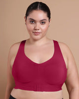 Bonded Gym Bra with Crisscross Back | Non-Padded | Breathable Cotton (TW-SB-995)(Wine) (MR)