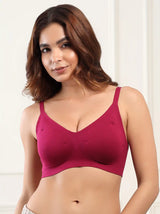 Cotton Padded Full Coverage Bonded Bra (SB-938-Wine) (GB)