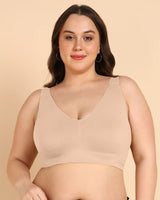 Tweens Bonded Breathable Cotton Plus-Size Padded Full-Coverage Bra (SB-918-Skin)