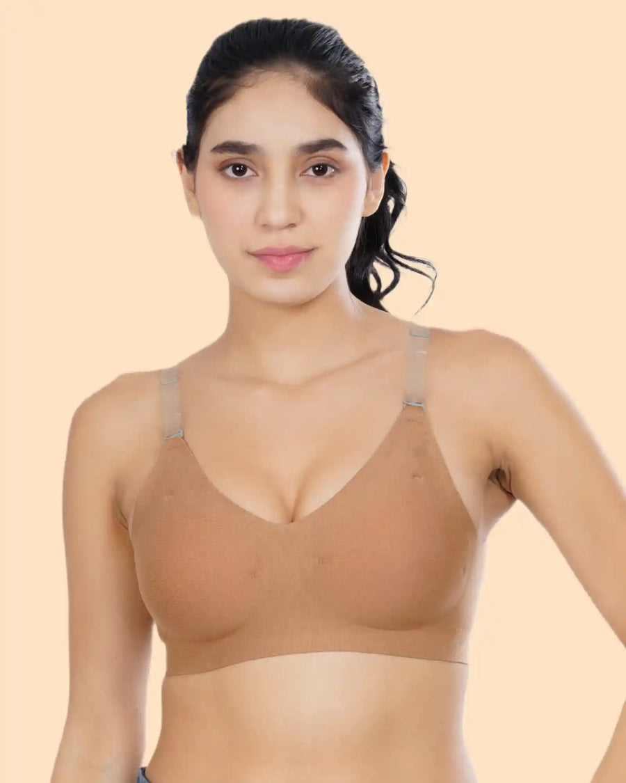 Cotton Padded Bonded Backless Bra (TW-SB-9851-FWN)