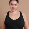 Bonded Gym Bra with Crisscross Back | Non-Padded | Breathable Cotton (TW-SB-995)(Black) (MR)