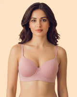 Polyamide Non-Wired Maximiser Push Up Bonded Bra (Level-3 Padding) with 3/4th Coverage (SB-95301) (Plum)