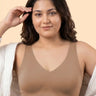 Cotton Padded Full Coverage Plus-Size Bonded Bra  (SB-918) (Fawn)