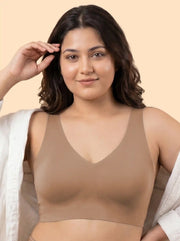 Cotton Padded Full Coverage Plus-Size Bonded Bra  (SB-918) (Fawn)