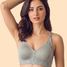 Cotton Non-Padded M-Frame Minimiser Bonded Bra | Lace Detailing | Full Coverage (TW-SB-96006) (Olive)