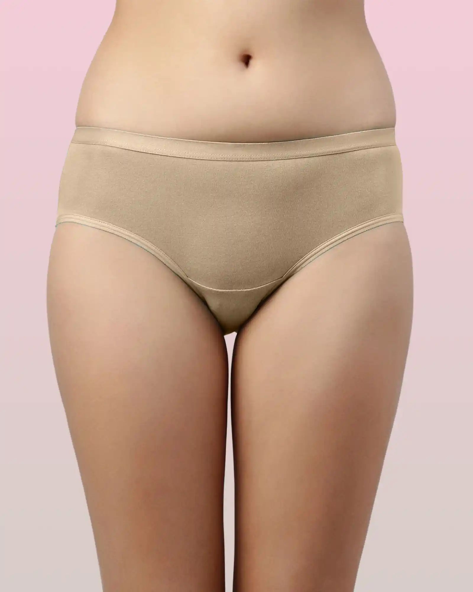 Tweens High Coverage Cotton Lycra Hipster Panty with Stay-Fresh Treatment (SKIN-PEACH-OLIVE)(Pack of 3)