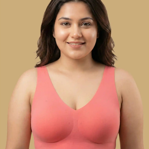 Cotton Padded Full Coverage Plus-Size Bonded Bra (SB-918-Coral)