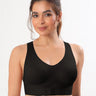 Bonded Gym Bra with Crisscross Back | Padded | Breathable Cotton (TW-SB-997)(Black) (GB)