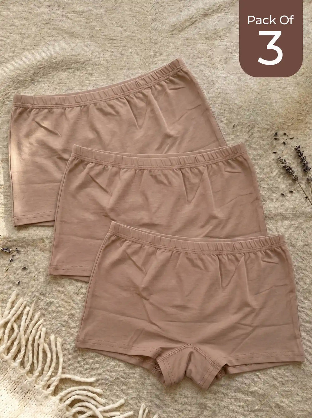 Cotton High Coverage Boy Shorts (TW-65)(Fawn)