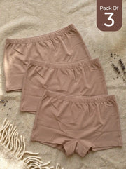Cotton High Coverage Boy Shorts (TW-65)(Fawn)