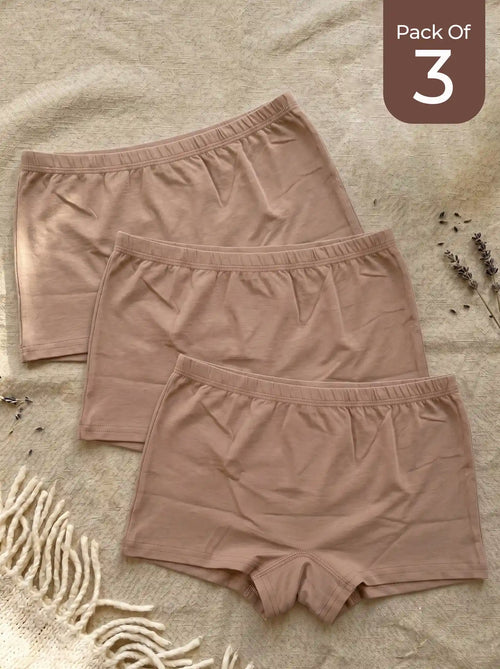 Cotton High Coverage Boy Shorts (TW-65)(Fawn)