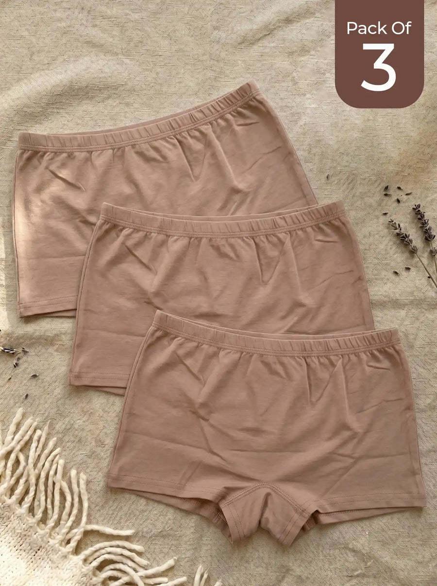 Cotton High Coverage Boy Shorts (TW-65)(Fawn)
