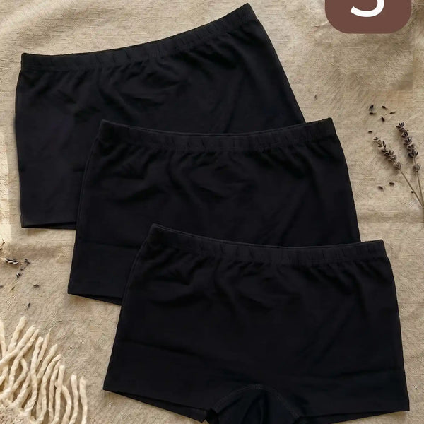 Cotton High Coverage Boy Shorts (TW-65)(Black)