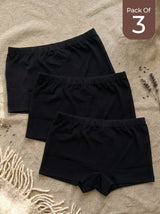 Cotton High Coverage Boy Shorts (TW-65)(Black)