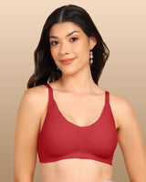 Tweens Bonded Breathable Cotton Padded Full-Coverage Bra (SB-938-Red)
