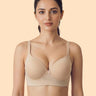Cotton Non-wired Push-Up Bonded Bra (Level-3 Padding) with 3/4th Coverage (SB-93510) (Skin)