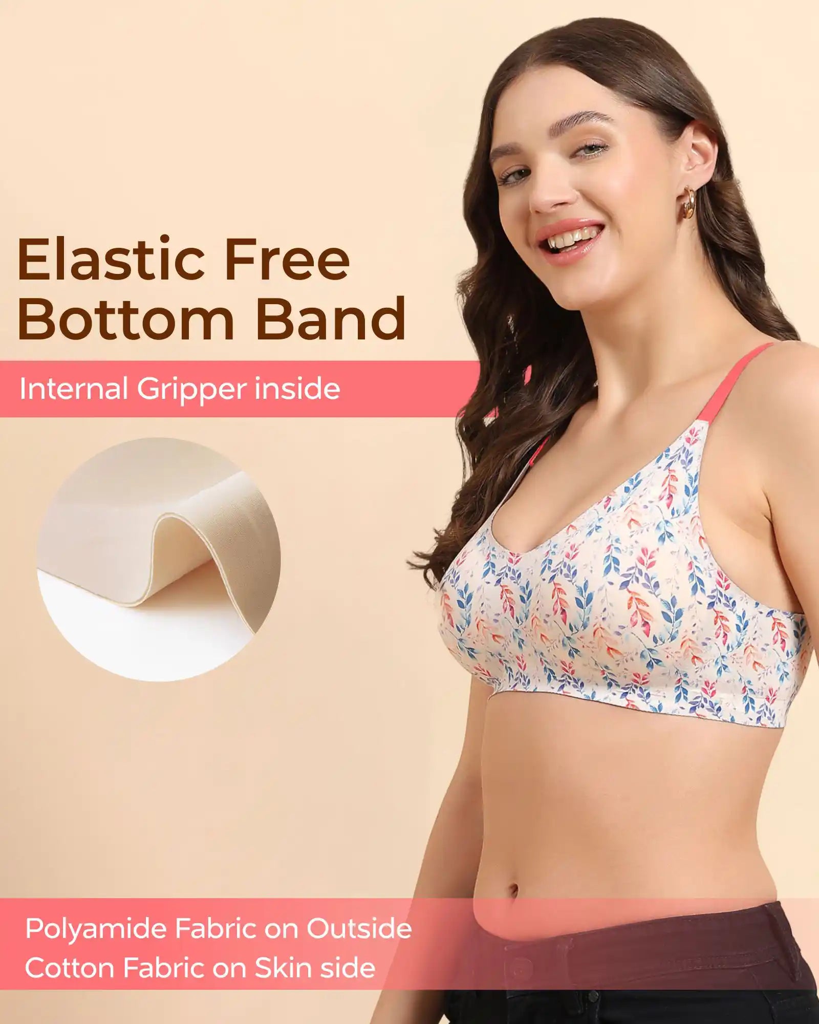 Tweens Invisi-Fit Cotton Feel Printed Bonded Seamless Bra(TW-SB-PRINTED )
