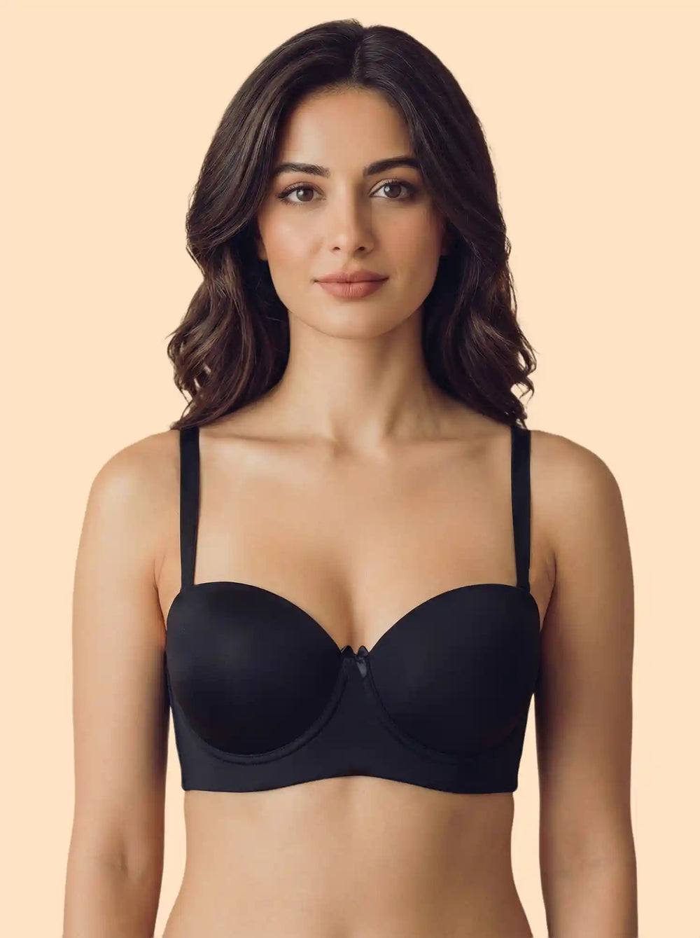 Tweens Bonded Demi-Cup Padded Cotton Spandex Bra (SB-91012)(Black)