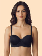 Tweens Bonded Demi-Cup Padded Cotton Spandex Bra (SB-91012)(Black)