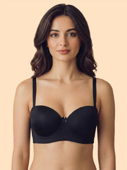 Tweens Bonded Demi-Cup Padded Cotton Spandex Bra (SB-91012)(Black)