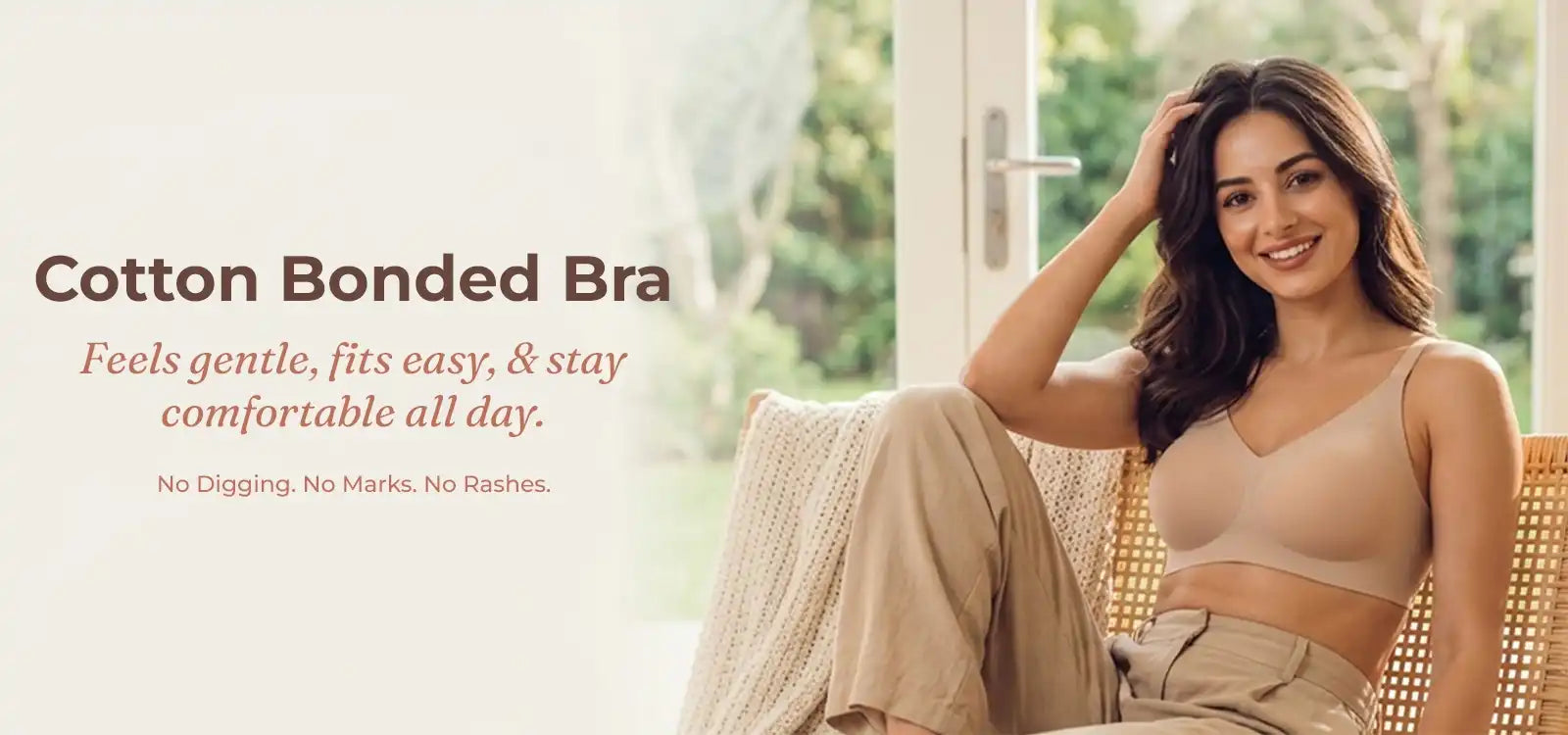 Cotton Padded Full Coverage Bonded Bra (SB-938-Fawn)