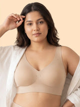 Cotton Padded Full Coverage Plus-Size Bonded Bra (SB-918-Skin)