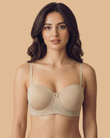 Tweens Bonded Demi-Cup Padded Cotton Spandex Bra (SB-91012) (Skin)