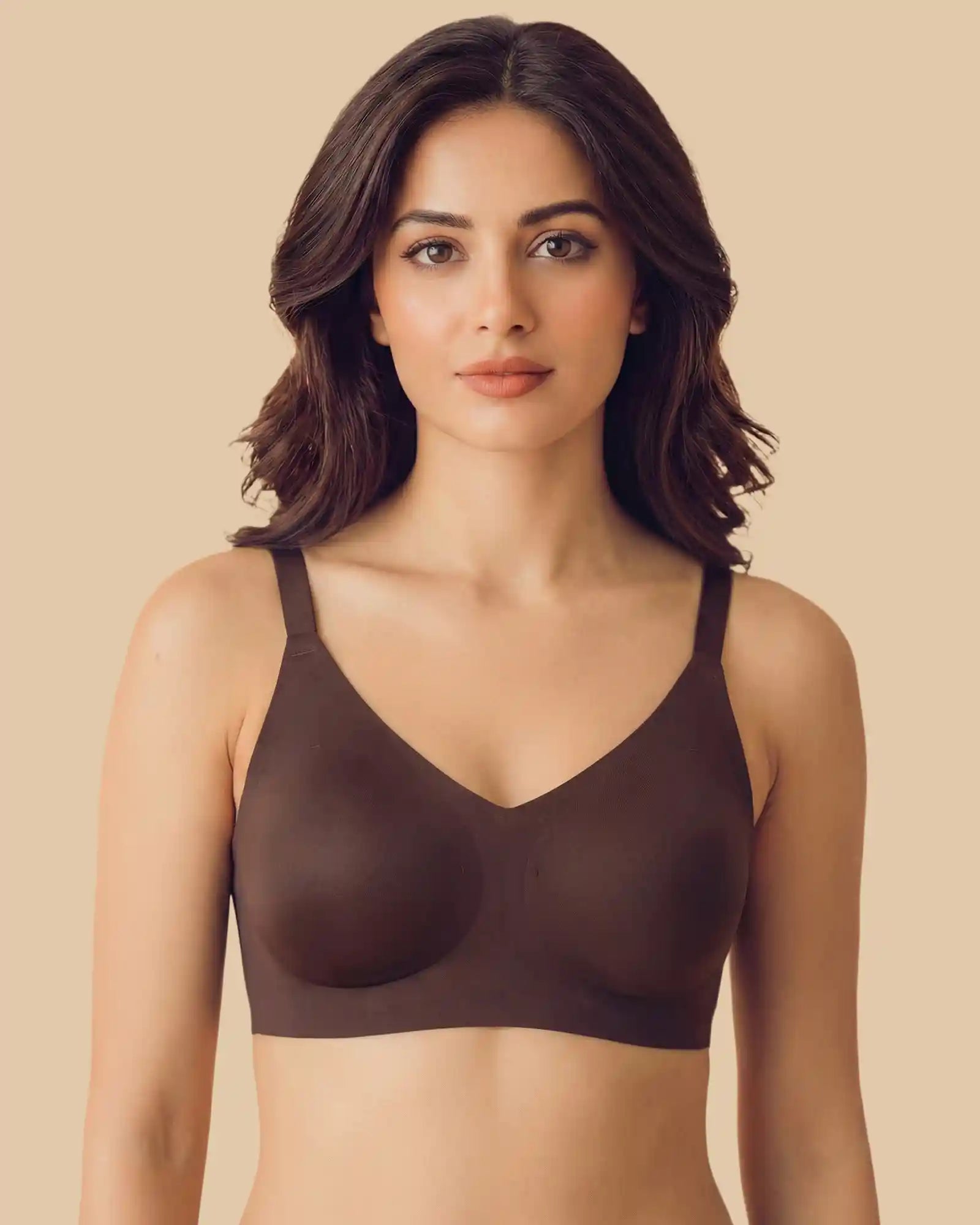 Polyamide Padded Full Coverage Bonded Bra (SB-968)(Coffee)