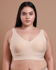 Tweens Bonded Breathable Cotton Plus-Size Padded Full-Coverage Bra (SB-918-Skin) (MR)