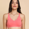 Tweens Bonded Breathable Cotton Non-Padded Full-Coverage Bra with Hidden Concealer (SB-935-Coral)