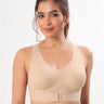 Bonded Gym Bra with Crisscross Back | Padded | Breathable Cotton (TW-SB-997)(Skin) (GB)