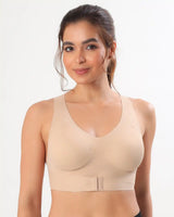 Bonded Gym Bra with Crisscross Back | Padded | Breathable Cotton (TW-SB-997)(Skin) (GB)