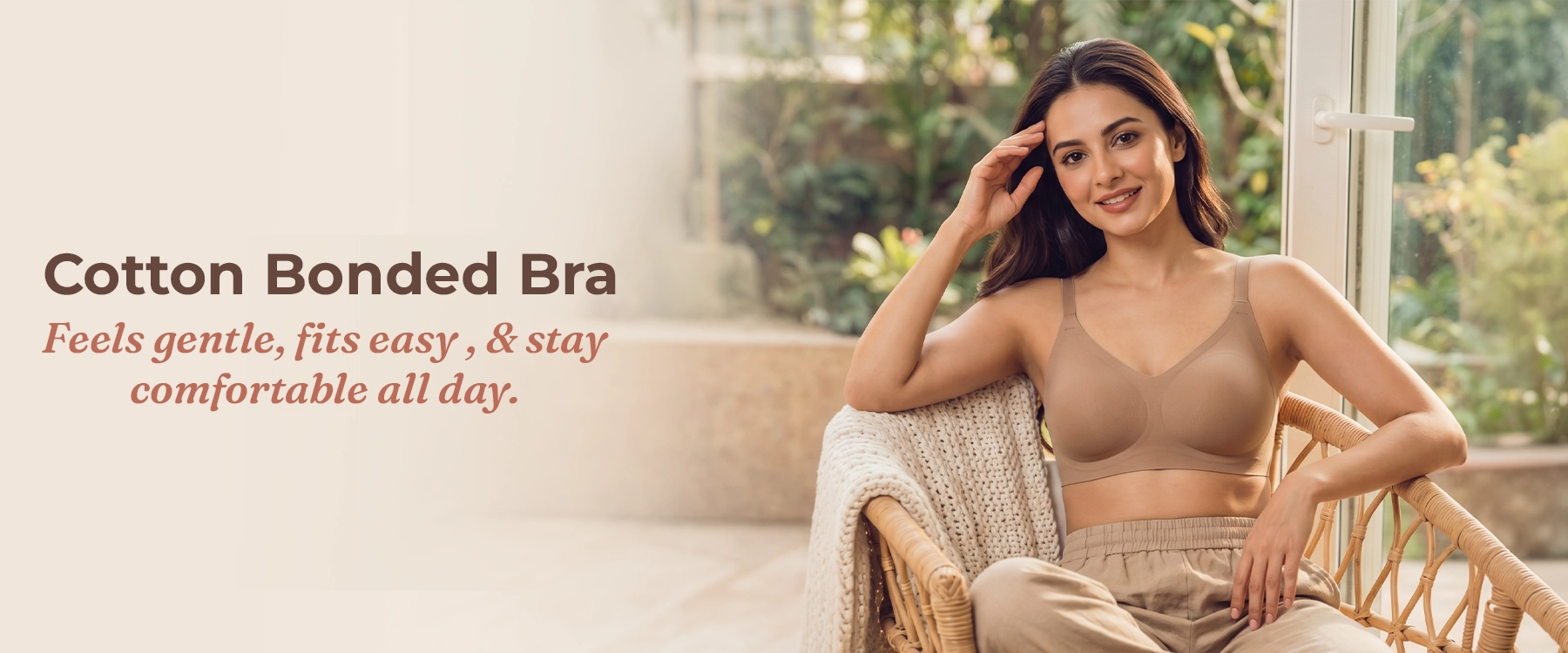 Cotton Padded Full Coverage Bonded Bra (SB-938-Fawn)